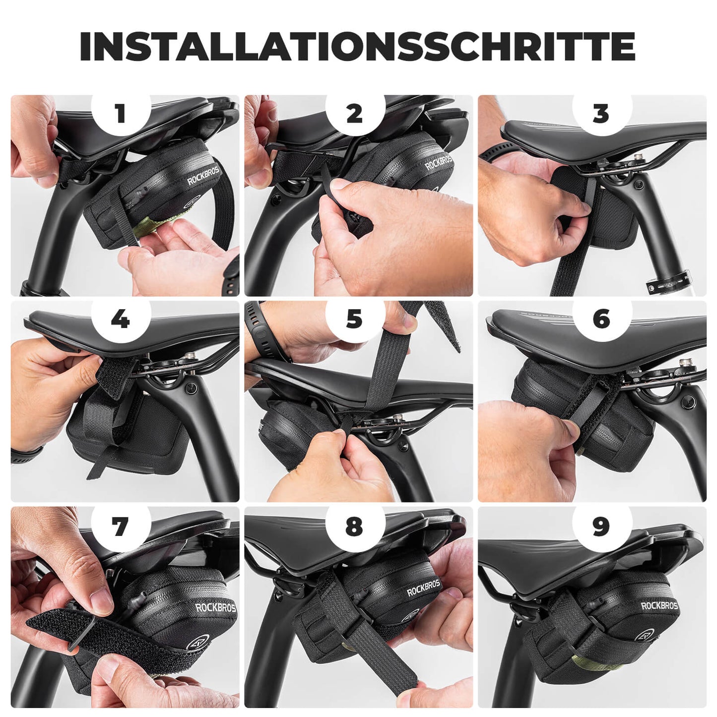 Polkupyörän satulalaukku Kompakti säilytyslaukku Maantiepyörä Maastopyörä ROCKBROS
