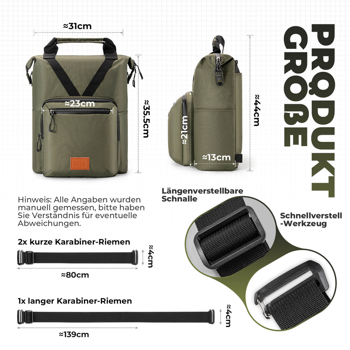 ROCKBROS pyörälaukku ohjaustanko laukku Bromptonille 10L+1.5L
