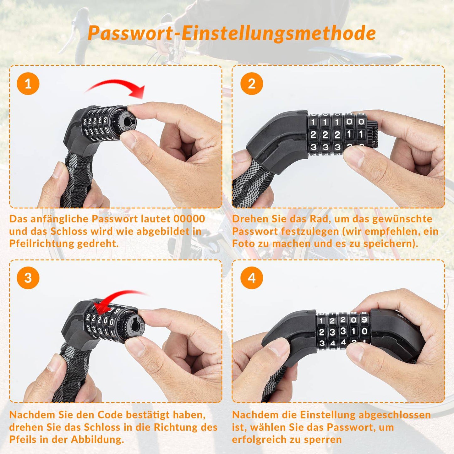 Polkupyörän lukon yhdistelmälukko 19 mm paksu ROCKBROS