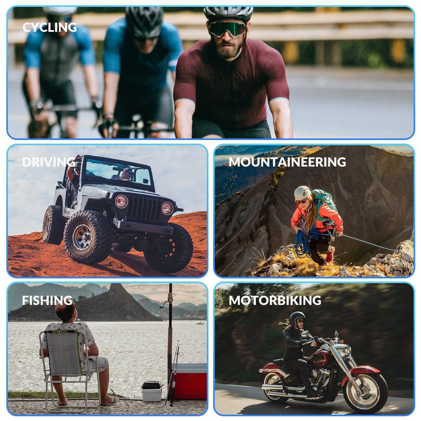 Fotokromaattiset HD-pyöräilylasit ulkoiluun, siniset, ROCKBROS