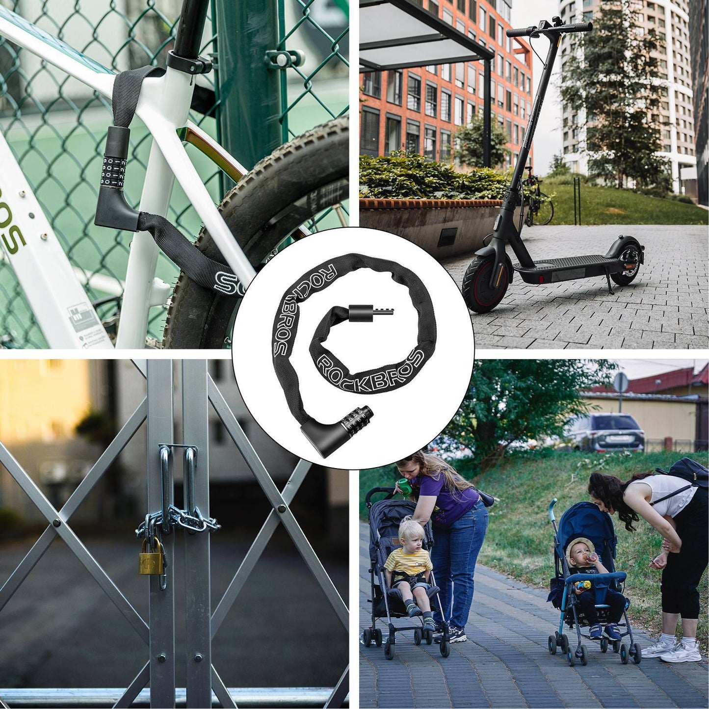 Yhdistelmälukko 4-numeroisella koodilla, 96 cm pitkä, ROCKBROS