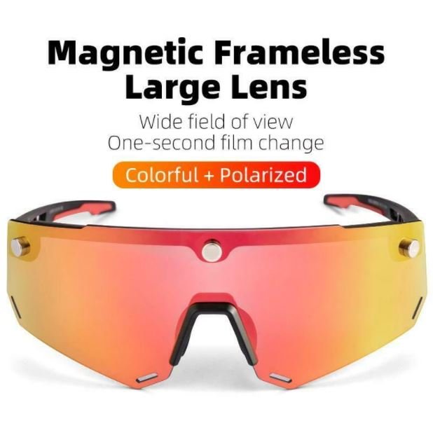 ROCKBROS 2 in 1 Polarisoidut aurinkolasit Magneettiset urheilulasit vaihdettavilla linsseillä