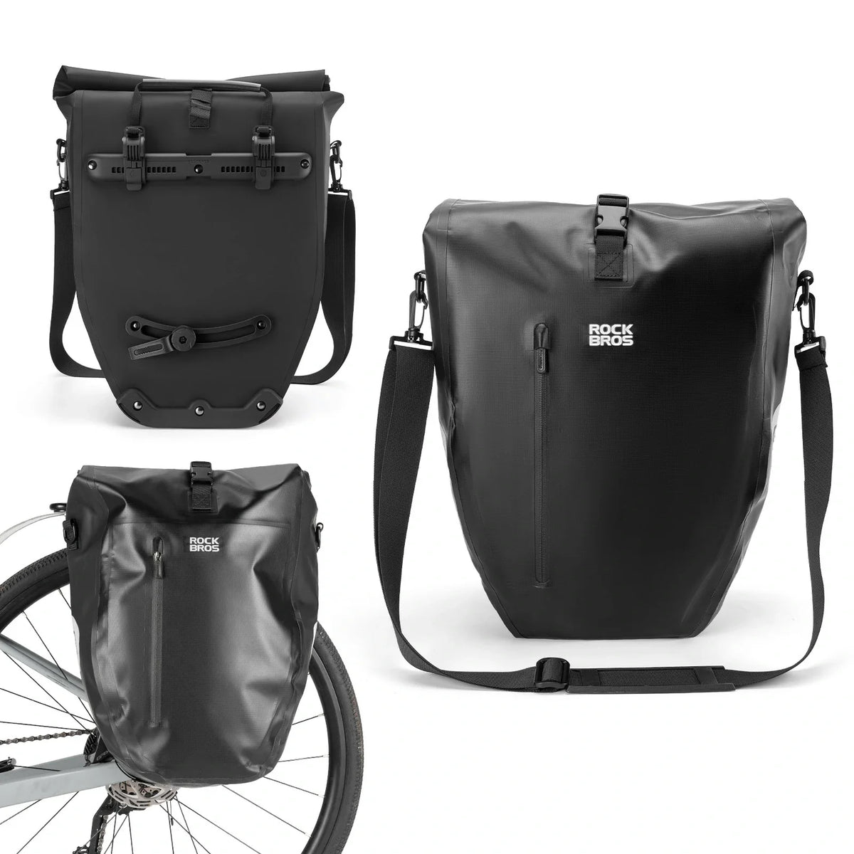 ROCKBROS 15L-20L Polkupyörän tavaratukilaukku 3-in-1