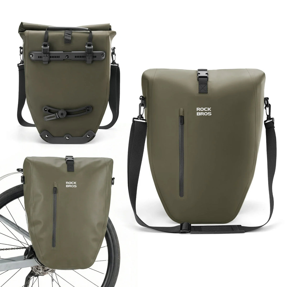 ROCKBROS 15L-20L Polkupyörän tavaratukilaukku 3-in-1