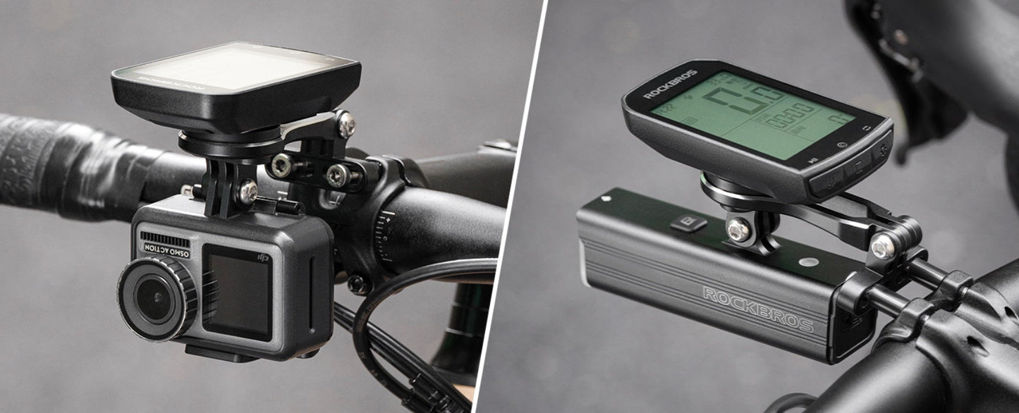 ROCKBROS polkupyörätietokoneteline Garmin Bryton Wahoo GPS-ohjaustangon pidikkeeseen, alumiinia