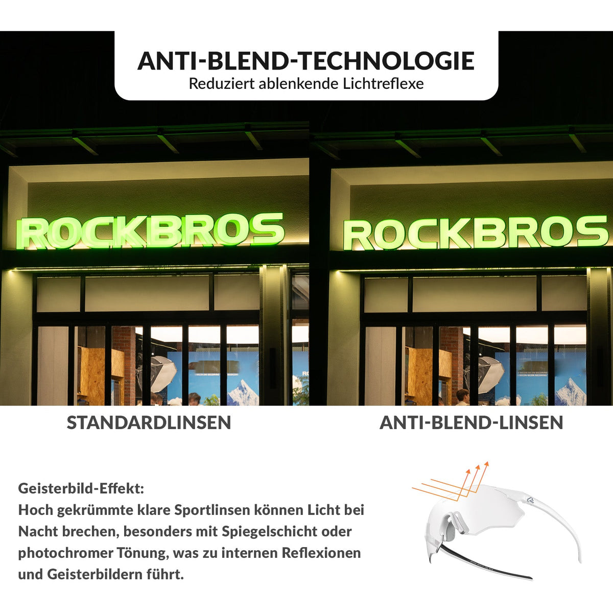 ROCKBROS pyöräilylasit itsensä tummentuvat UV400-suoja ilman kehystä -SWIFT