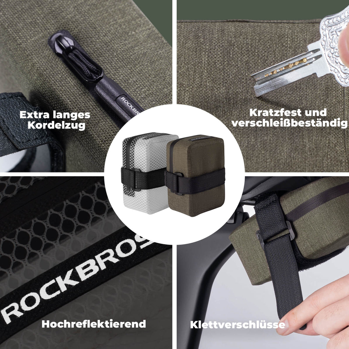 ROCKBROS Polkupyörän satulalaukku Kevyt Kompakti Vedenkestävä Maantiepyörä Maastopyörä