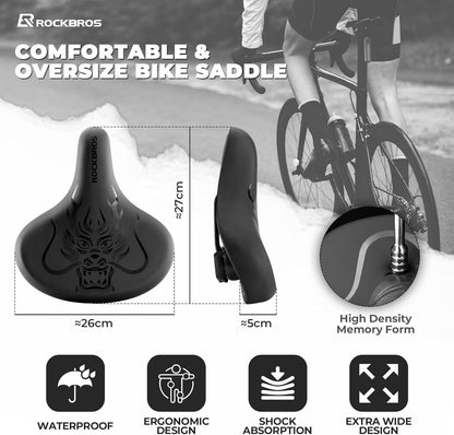ROCKBROS polkupyörän satula mukava polkupyörän satula ergonominen leveä BMX MTB maantiepyörä mukavaksi
