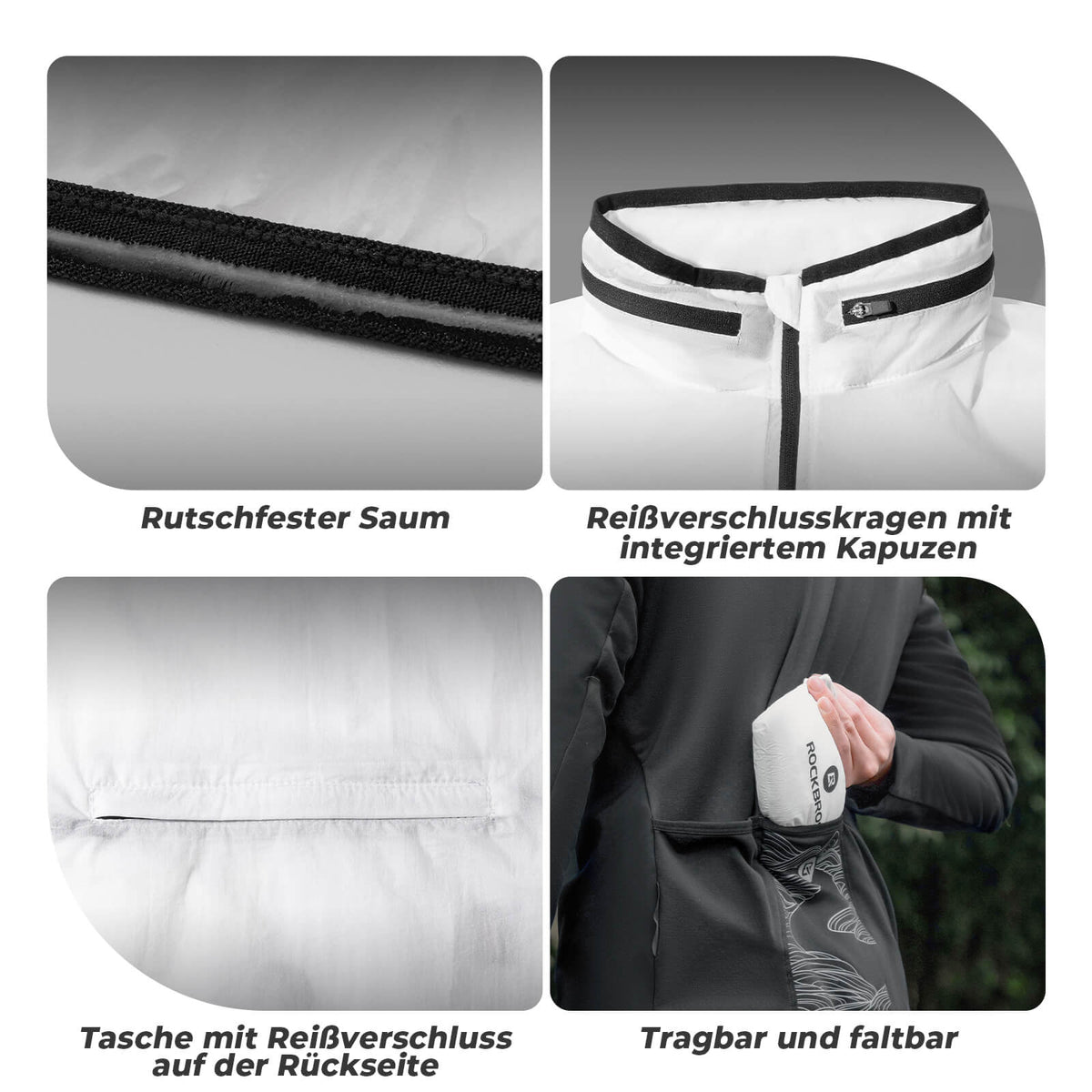 ROCKBROS Kevyt pyöräilytakki Heijastava Taitettava Kesä Miehille/Naisille