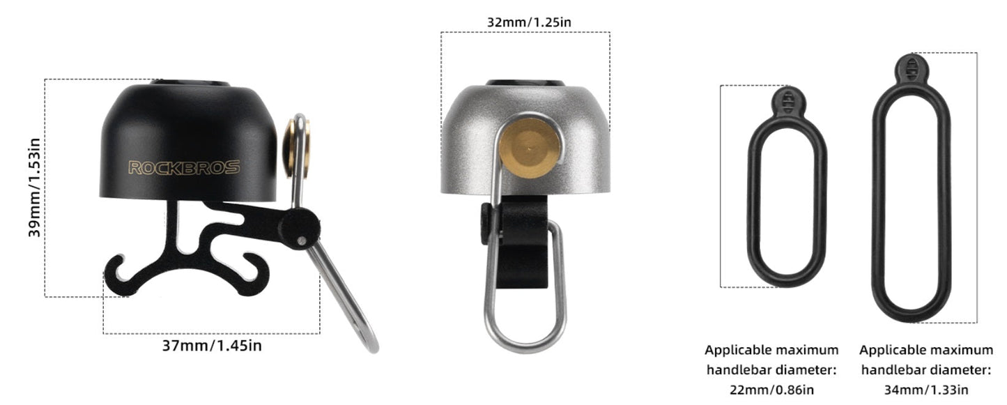 ROCKBROS polkupyörän kello ohjaustanko klassinen, maastopyörä retro polkupyörän kello äänekäs kello polkupyörän kupari pyörän kello 22-34 mm