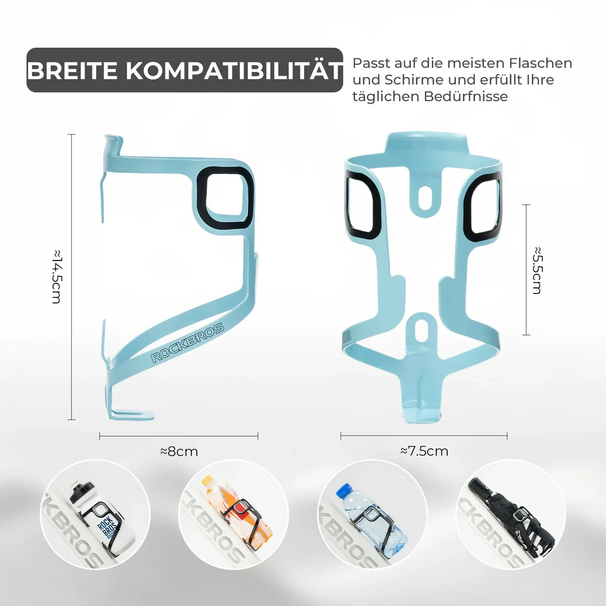 ROCKBROS Pyörän pulloteline alumiini 27g pulloille enintään 75 mm