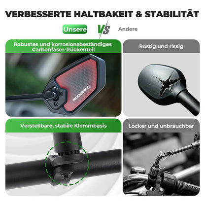 ROCKBROS Pyörän takapeili pyöränpeili ohjaustangolle 20–23 mm