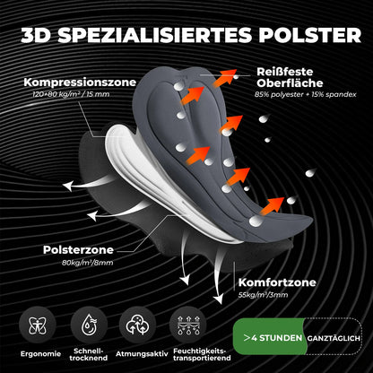 ROCKBROS pyöräilyhousut lyhyet miehet, topattu 3D-leikkaus pyöräilyhousut