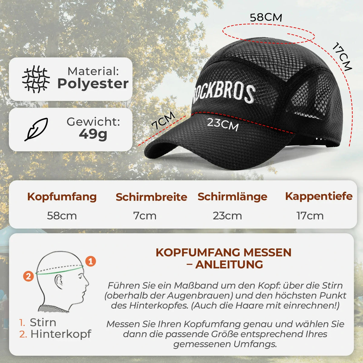 ROCKBROS pyöräilylippa nopeasti kuivuva Outdoor Sport Caps UV-suoja lippa