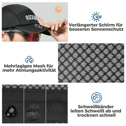 ROCKBROS pyöräilylippa nopeasti kuivuva Outdoor Sport Caps UV-suoja lippa