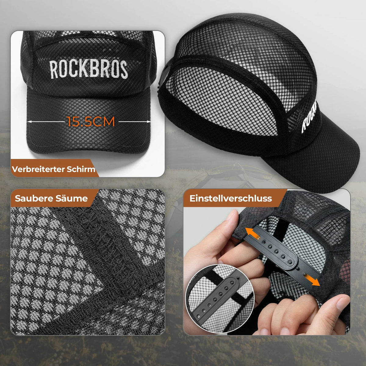 ROCKBROS pyöräilylippa nopeasti kuivuva Outdoor Sport Caps UV-suoja lippa