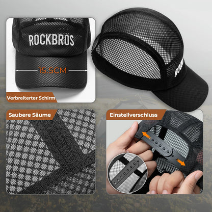 ROCKBROS pyöräilylippa nopeasti kuivuva Outdoor Sport Caps UV-suoja lippa