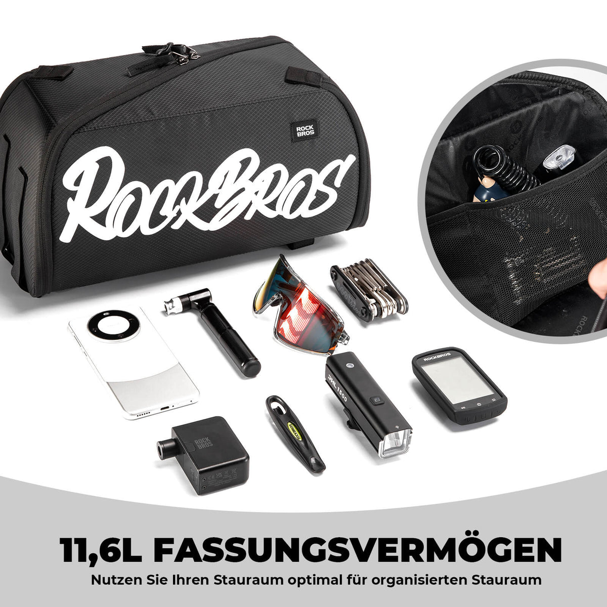 ROCKBROS Taitettava yhden osan takatasku tavaratelineelle