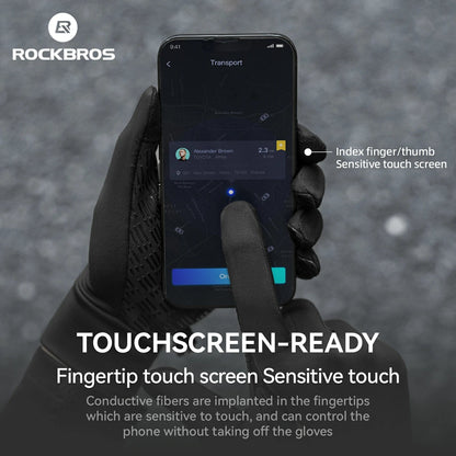 ROCKBROS Graphene talvipyöräilyhanskat 5°C–15°C