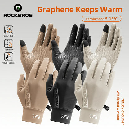 ROCKBROS Graphene talvipyöräilyhanskat 5°C–15°C