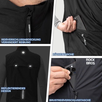 Hihaton pyöräilyliivi, pyöräilytakki, pakattava, hengittävä, ROCKBROS