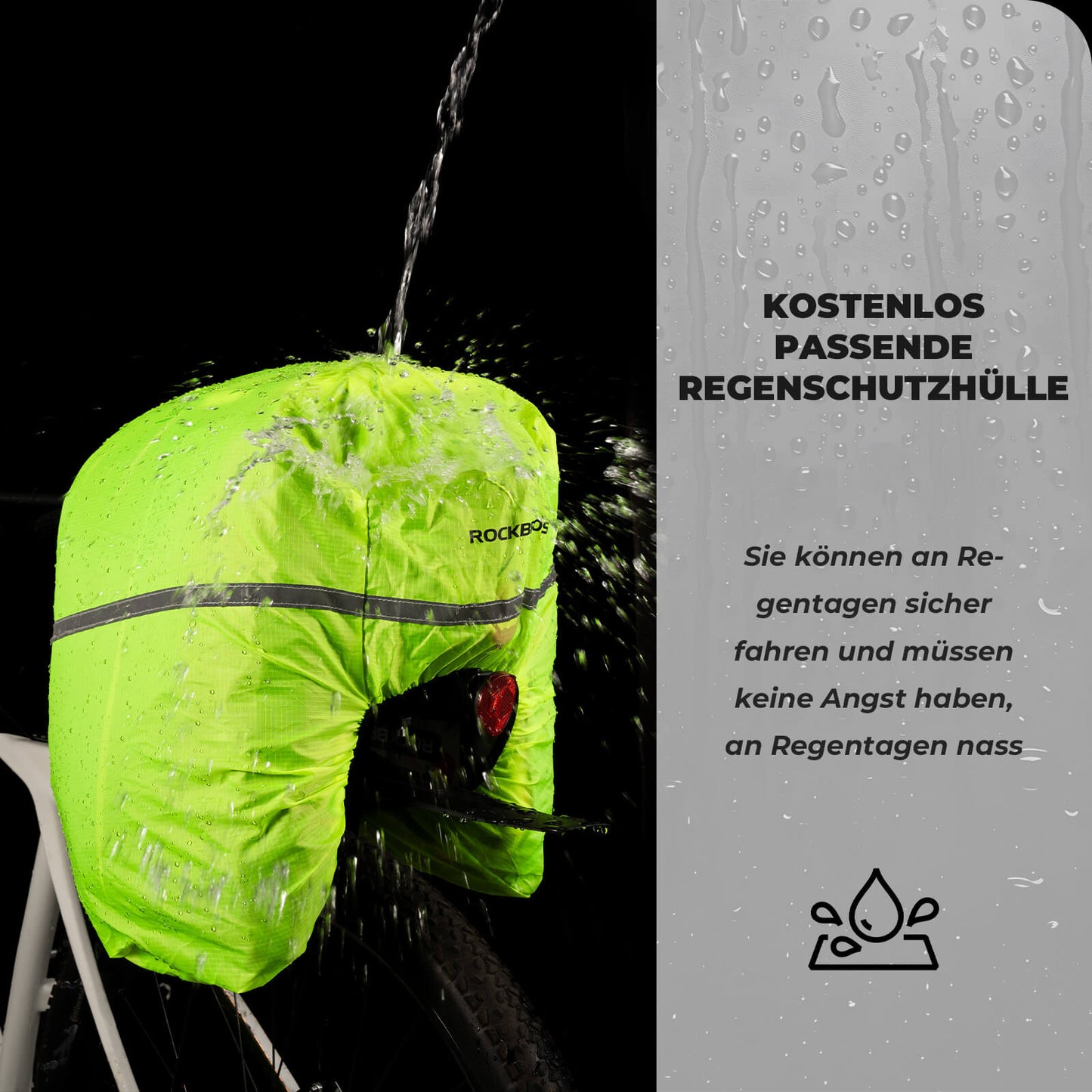 Polkupyörän pyörätelinelaukku 17-35L sadesuojalla ROCKBROS