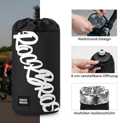 ROCKBROS Polkupyörän ohjaustasku Mini 1L juomapulloille Ø9 cm