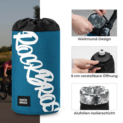 ROCKBROS Polkupyörän ohjaustasku Mini 1L juomapulloille Ø9 cm