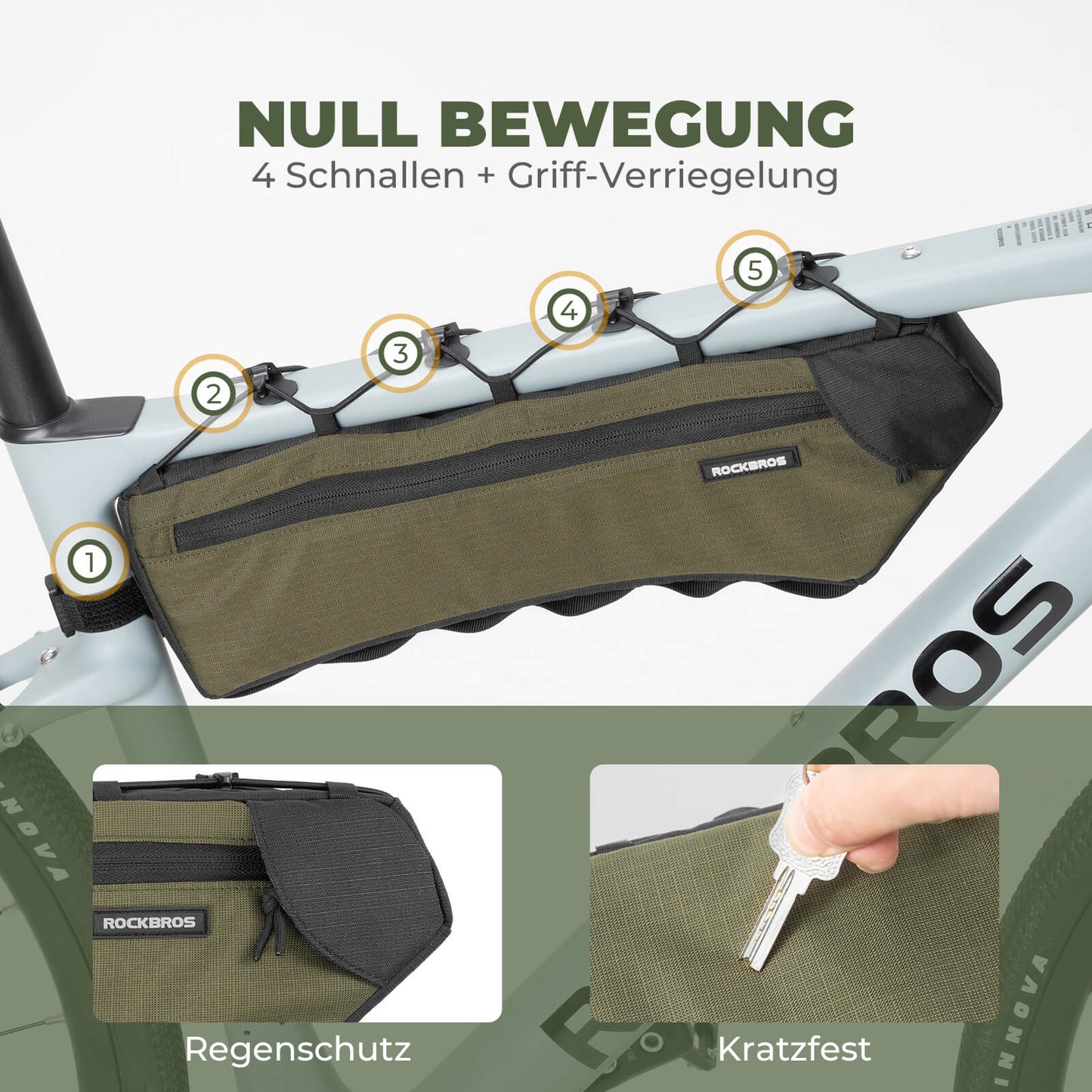 Polkupyörän runkolaukku, kolmiolaukku, 1,9 l, erittäin ohut ja nopea käyttö, ROCKBROS