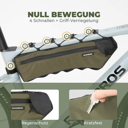 Polkupyörän runkolaukku, kolmiolaukku, 1,9 l, erittäin ohut ja nopea käyttö, ROCKBROS