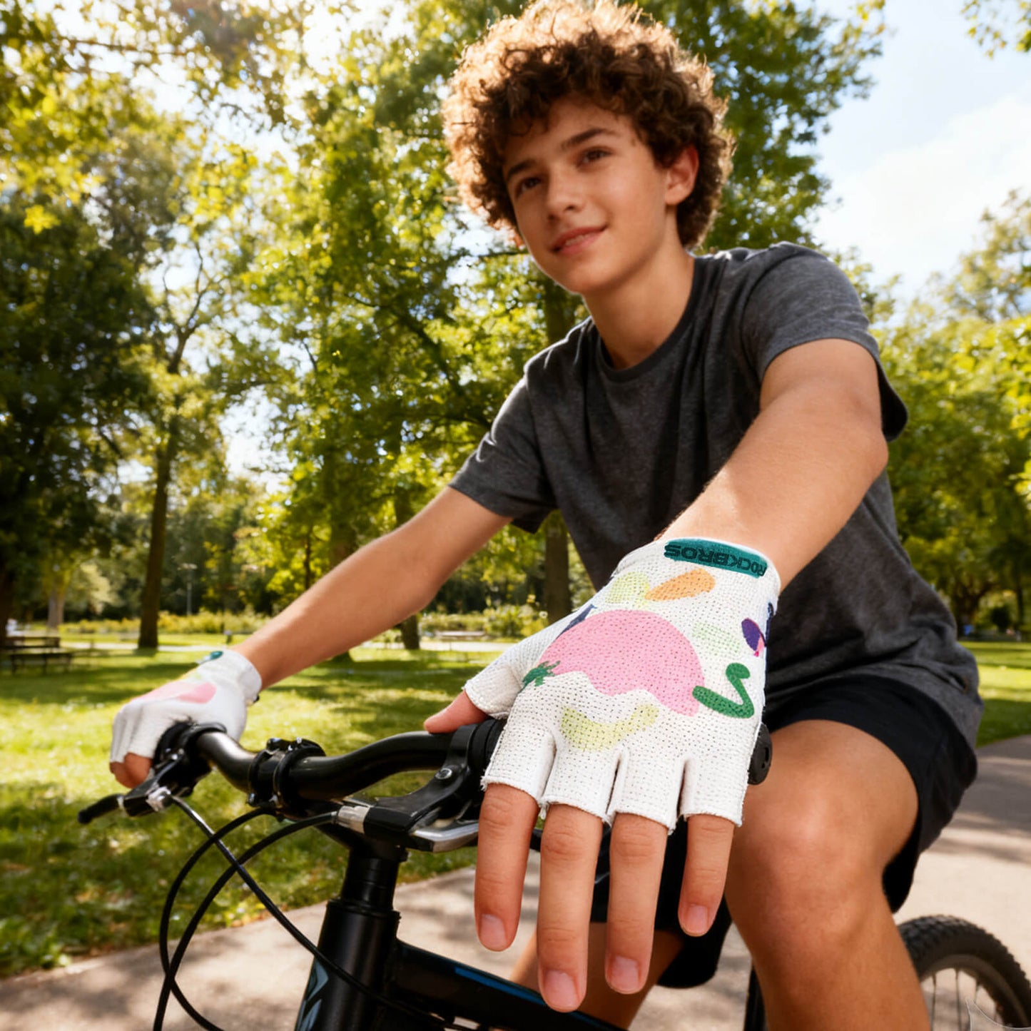 ROCKBROS puolisormipyöräilyhanskat, hengittävät SBR-materiaalista