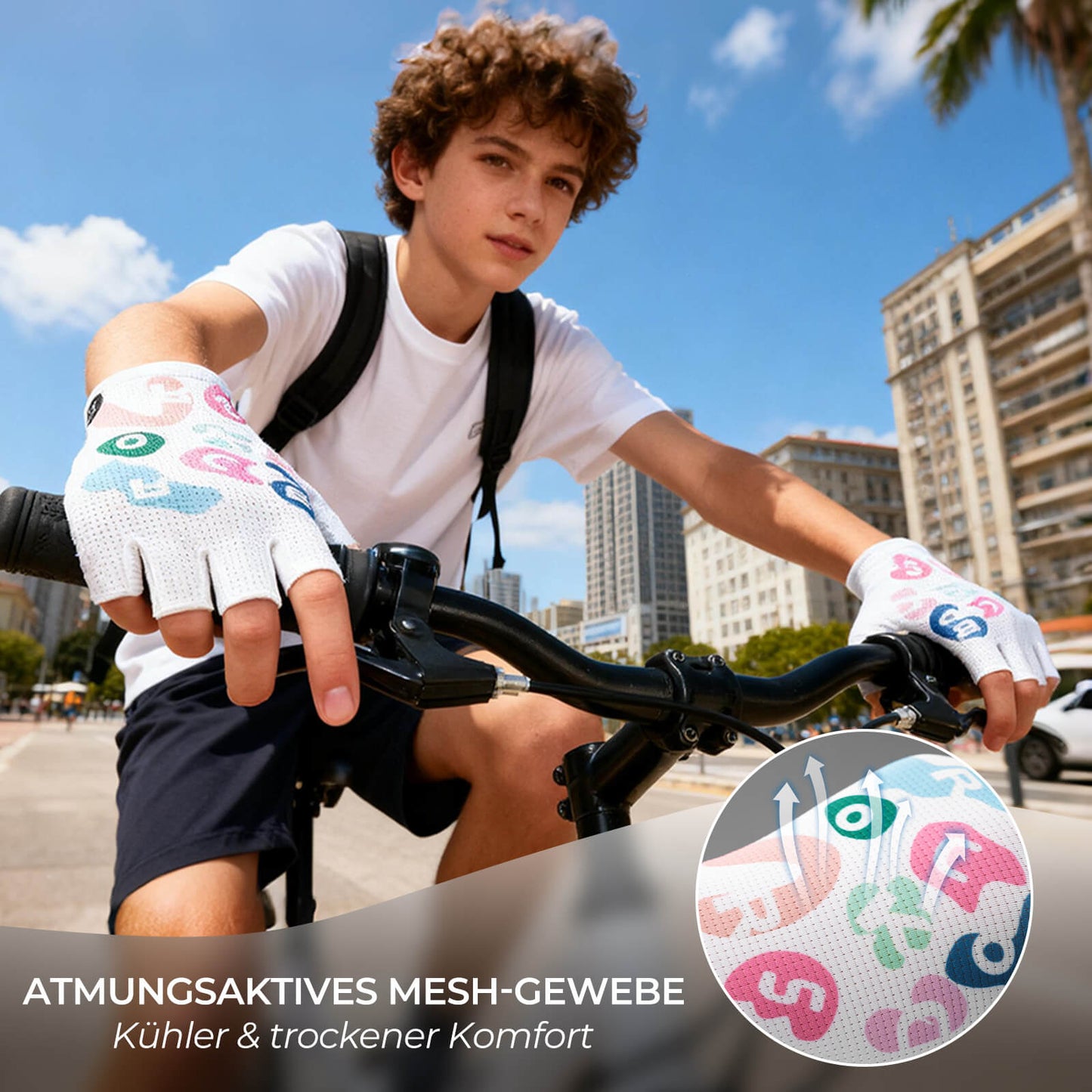 ROCKBROS puolisormipyöräilyhanskat, hengittävät SBR-materiaalista