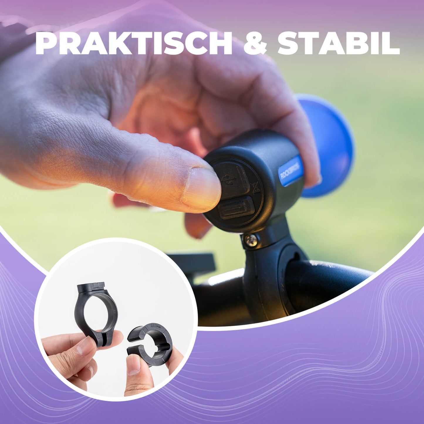 Sähköpyörän soittokello 120dB 22.2/25.4/31.8 mm ohjaustangolle ROCKBROS