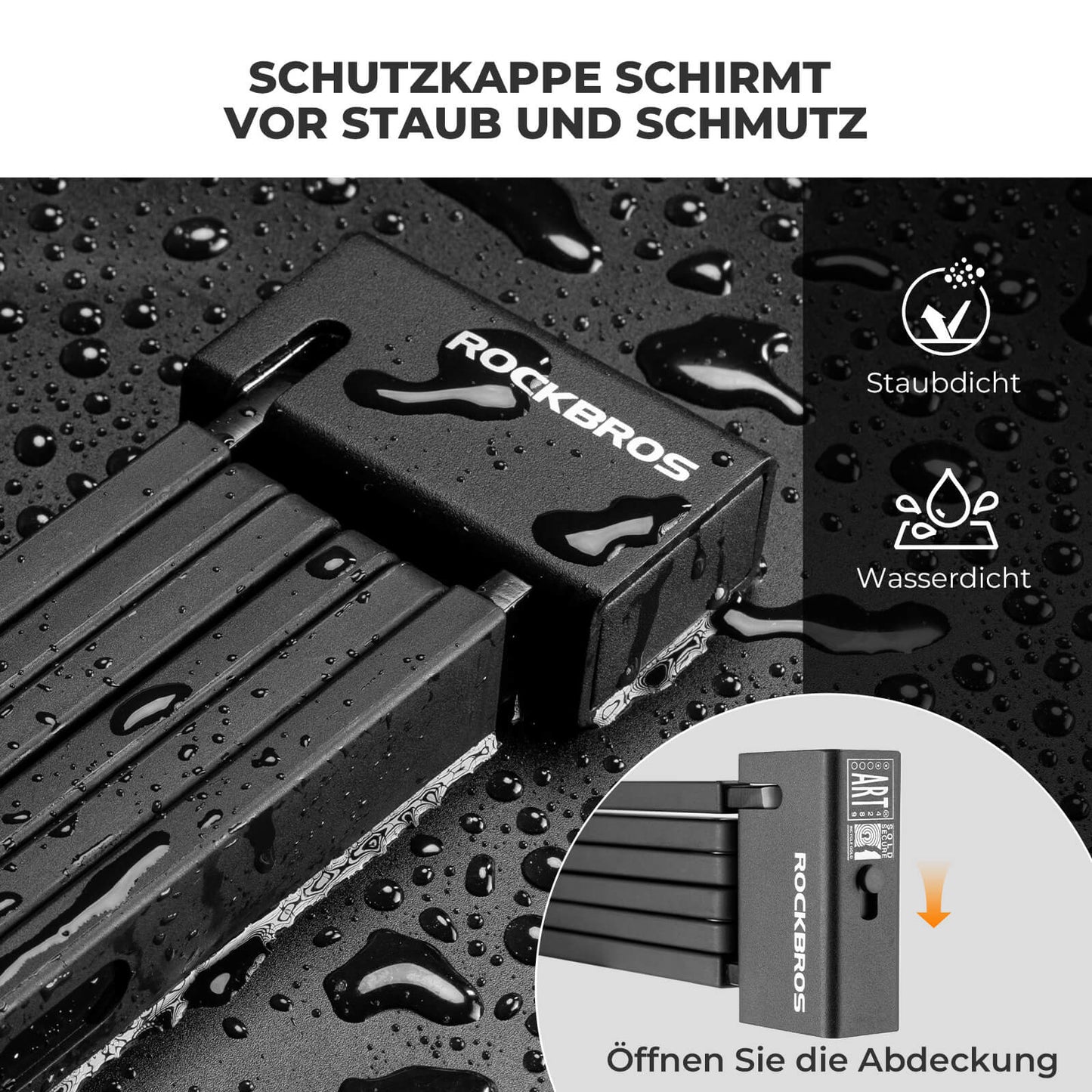 Taittuvan pyörän lukko 104 cm Taittuva ROCKBROS