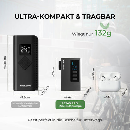 MINI sähköinen polkupyörän pumppu kannettava AS240 Pro ROCKBROS
