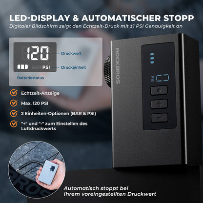 MINI sähköinen polkupyörän pumppu kannettava AS240 Pro ROCKBROS