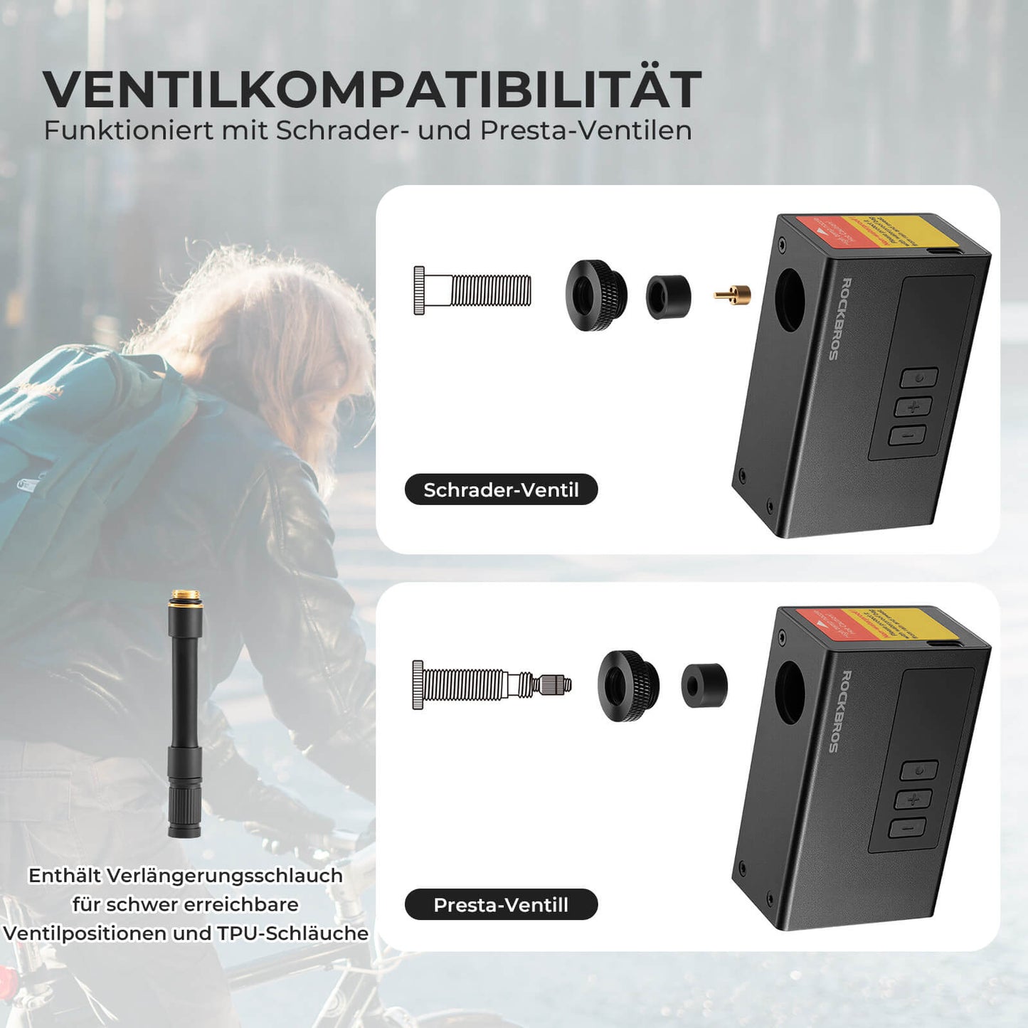 MINI sähköinen polkupyörän pumppu kannettava AS240 Pro ROCKBROS