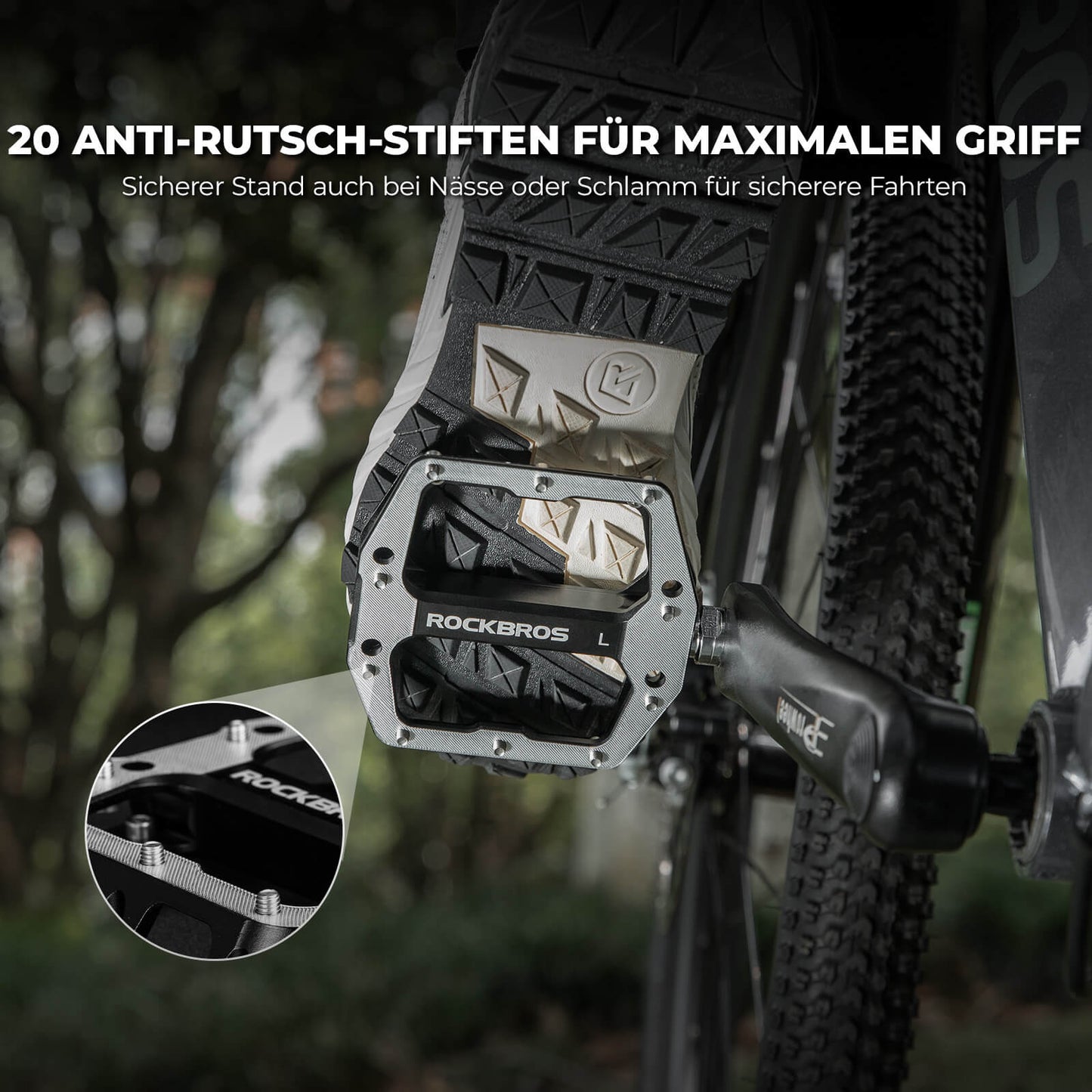 Polkimet liukuesteillä - Leveä lava ja kromi-molybdeenista valmistettu akseli ROCKBROS