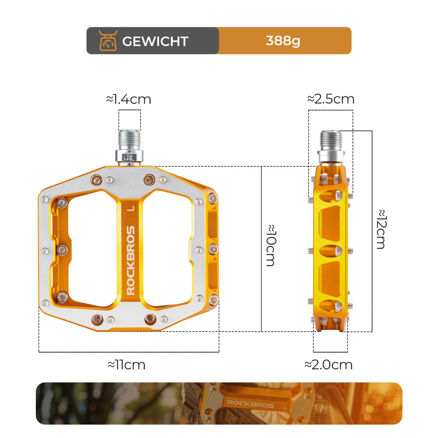 Polkimet liukuesteillä - Leveä lava ja kromi-molybdeenista valmistettu akseli ROCKBROS
