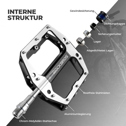 Polkimet liukuesteillä - Leveä lava ja kromi-molybdeenista valmistettu akseli ROCKBROS