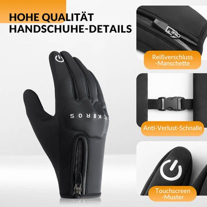 Talvipyöräilykäsineet geelipehmusteella, kosketusnäytöllä yhteensopivat, ROCKBROS