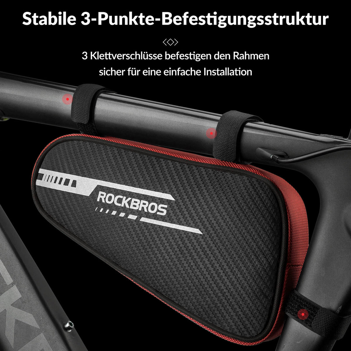 ROCKBROS Runkolahja vedenpitävä kolmiolaukku maastopyöriin & maantiepyöriin 1,2L