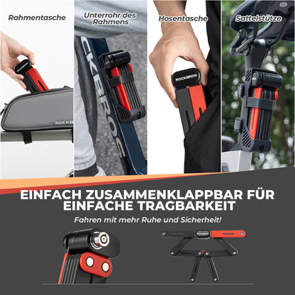 Taittuvan polkupyörän lukko, kestävä varkaudenestolaite kahdella avaimella, ROCKBROS