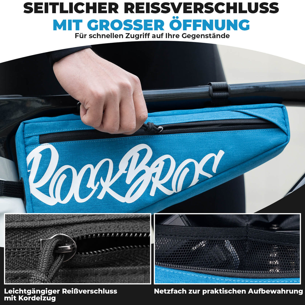 ROCKBROS runkopussi tarranauhakiinnityksellä 1,9L - SketchRide Series