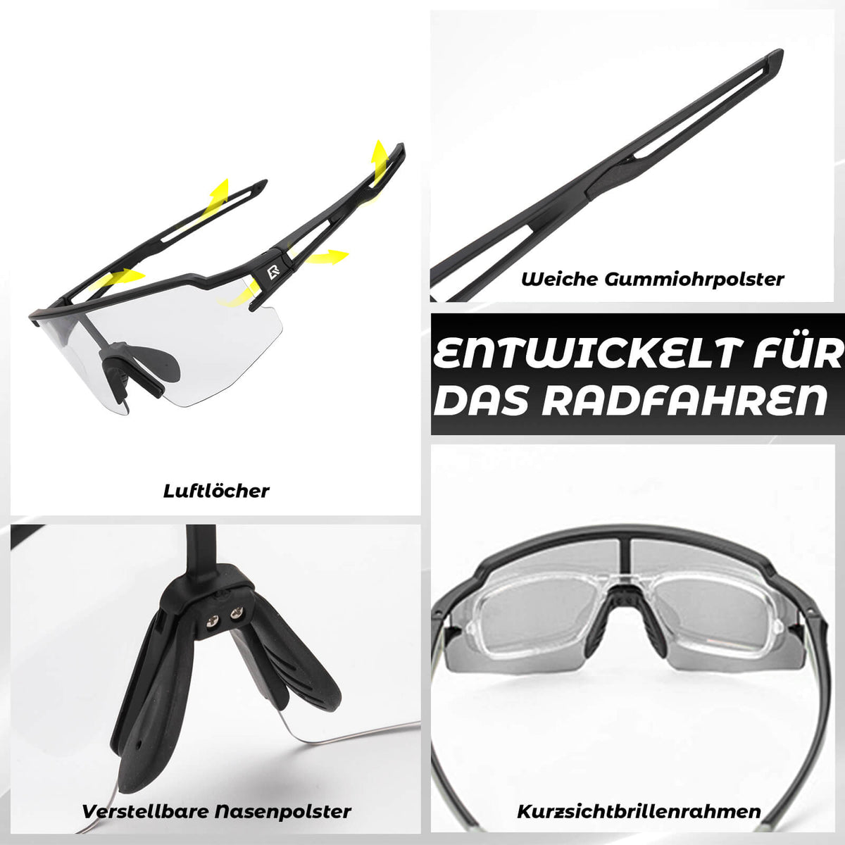 ROCKBROS Pyöräilylasit Fotokromaattiset Aurinkolasit UV400-suoja