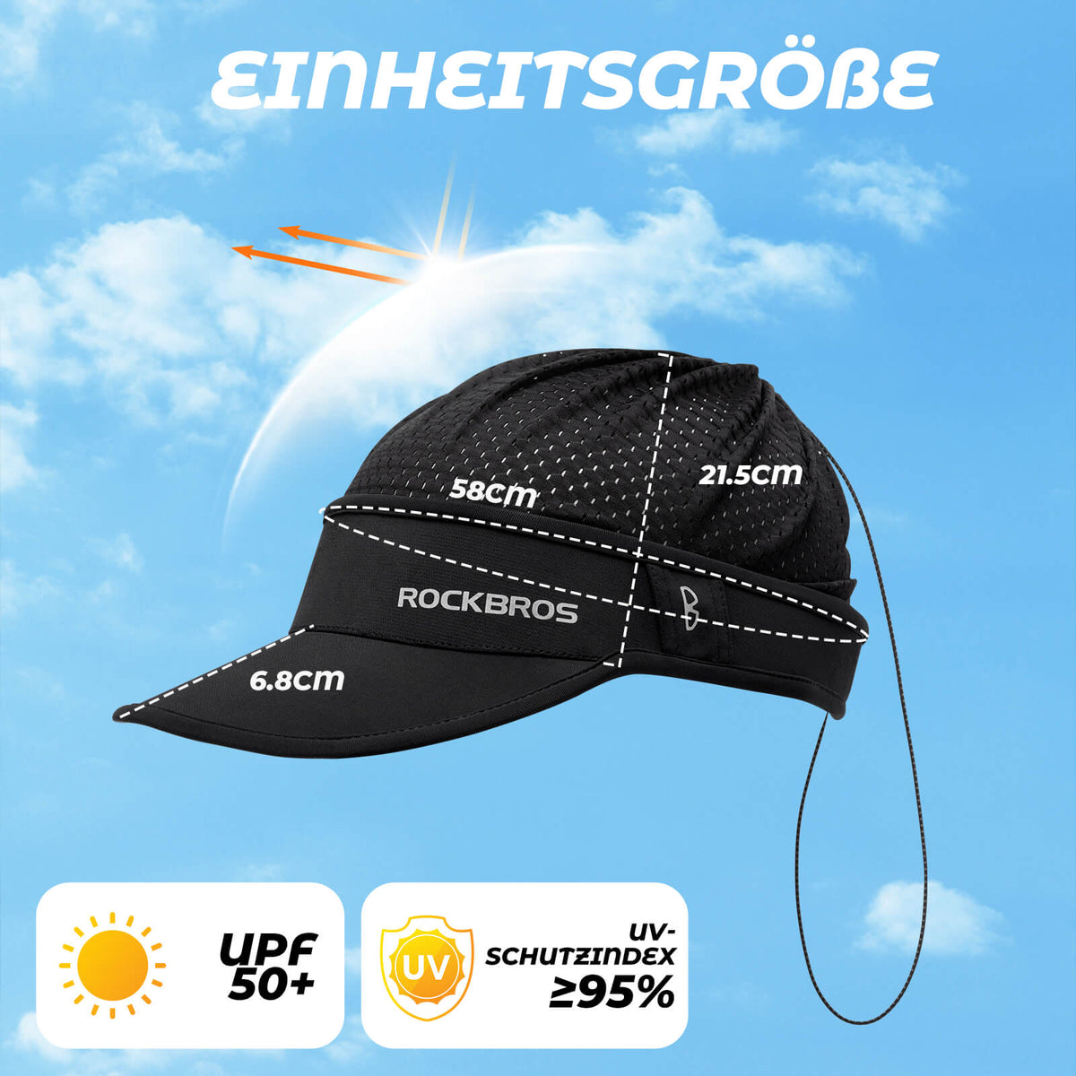 ROCKBROS Hevosenhäntä-lippikäs UV-suoja Kesä Unisex