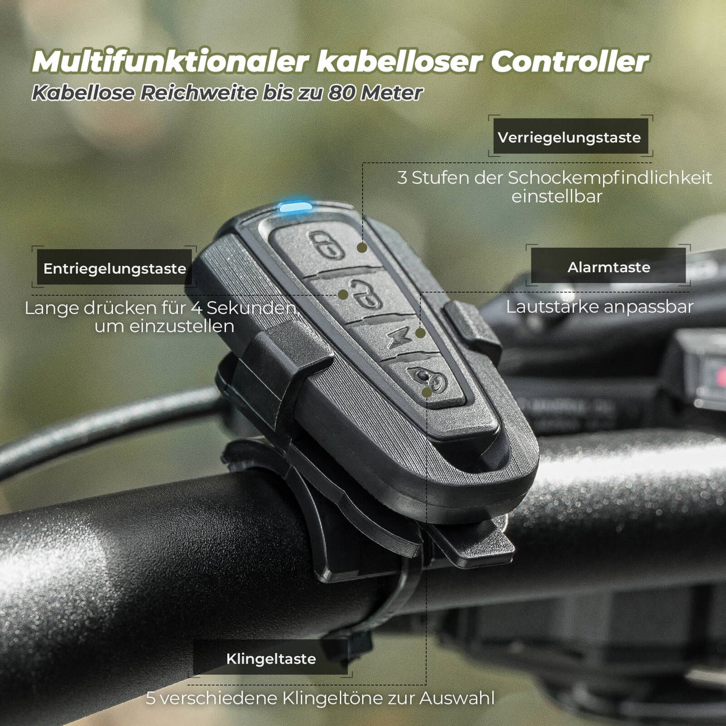 Langaton sähköpyörän soittokello varoitussireenillä, IPX5, ROCKBROS