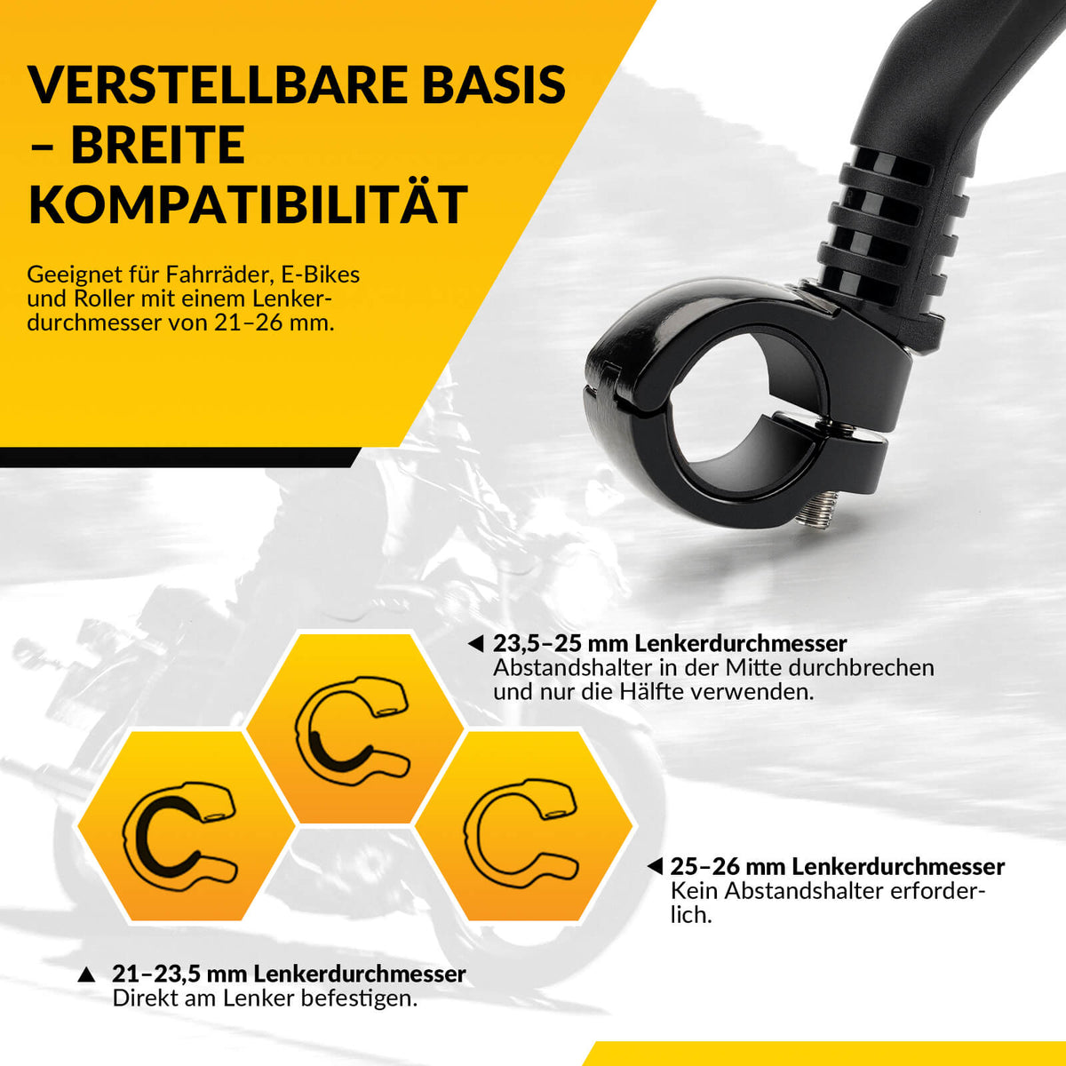 ROCKBROS pyörän peili takapeili 360 ° säädettävä ohjaustangolle 21–26mm