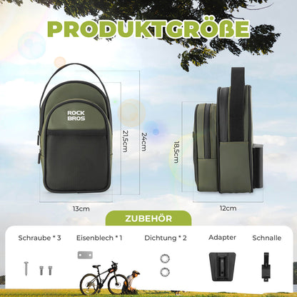 ROCKBROS ohjaustankolaukku taitopyörälle/Bromptonille 1,8L