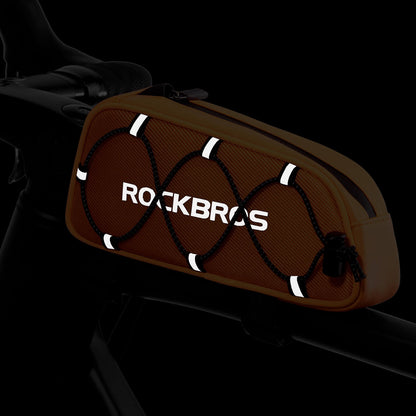 ROCKBROS Putkitarvikkeen laukku 1 L Täysin Heijastava Valkoinen/Oranssi
